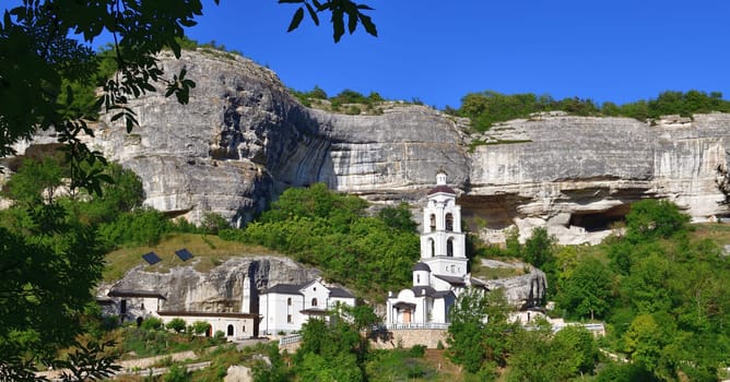 The Ancient cave Holy Dormition Monastery in Bakhchisaray, Crimea