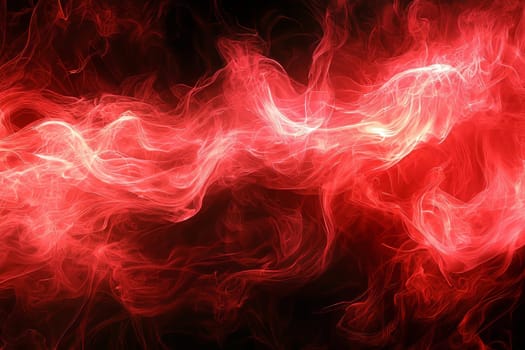 Dynamic red smoke swirls against a deep black backdrop, creating an intense and captivating visual that draws the eye.