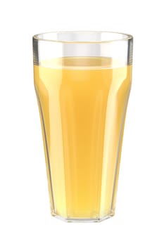Glass of orange juice isolated on white background