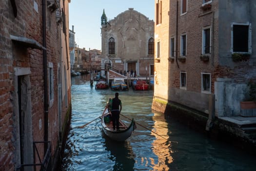 A peaceful glimpse into the timeless charm of Venice.an Canal at Dawn. High quality photo