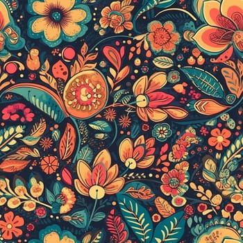 Beautiful bohemian flower seamless pattern tile, created with generative AI