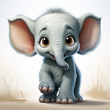 Cute cartoon style elephant, created with a generative AI