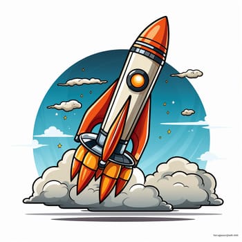 Rocket icon on the white background, created with generative AI