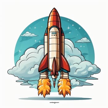 Rocket icon on the white background, created with generative AI