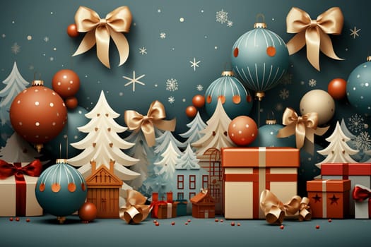 Merry Christmas background, created with generative AI
