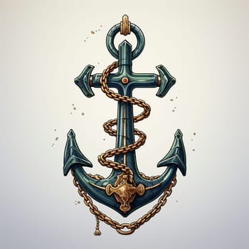 Cartoon style anchor isolated on the white background, created with generative AI