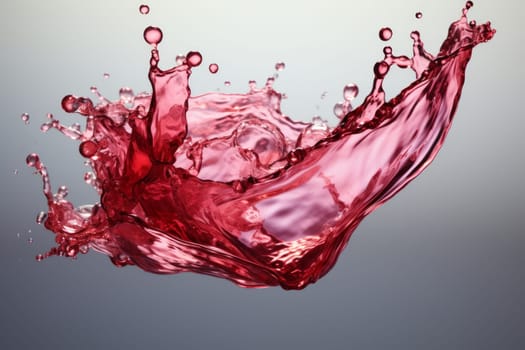 Red wine splashing out of it created with a generative AI technology