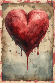Visually captivating red heart adorned with intricate black swirls creates a captivating symphony of love and passion. created with generative AI technology