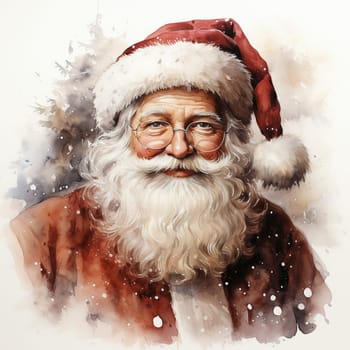 Vintage watercolor style Santa Claus, created with a generative AI
