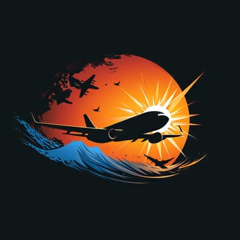 Plane and a compass logo created with generative AI technology