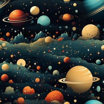 Space seamless pattern tile, created with generative AI
