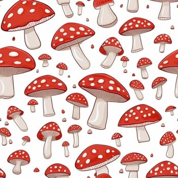 Mushroom seamless pattern tile, created with generative AI