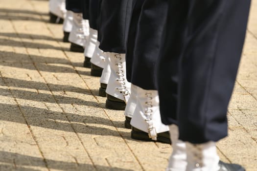 French military sailor shoes at a parade of 8 May