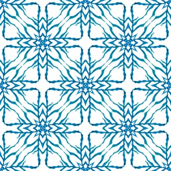 Arabesque hand drawn design. Blue classic boho chic summer design. Oriental arabesque hand drawn border. Textile ready lively print, swimwear fabric, wallpaper, wrapping.