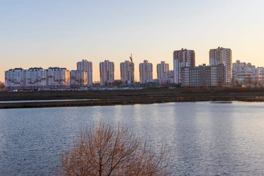Urban landscape by the sunset.