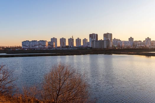 Urban landscape by the sunset.