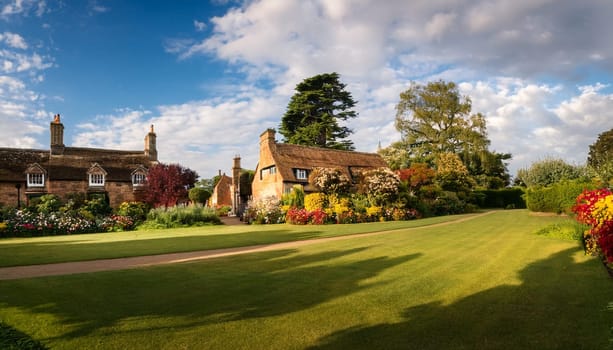 old hamlet in british countryside AI generated image