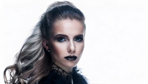 pretty young goth woman, AI generated image