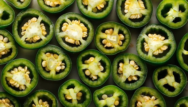 sliced hot jalapenos vegetarian food AI generated image