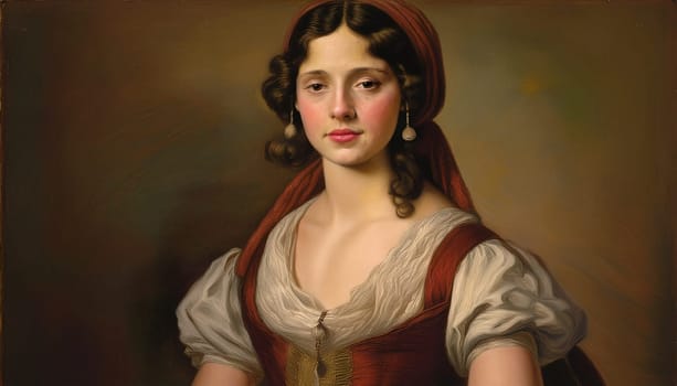 pretty young preraphaelite woman, AI generated image
