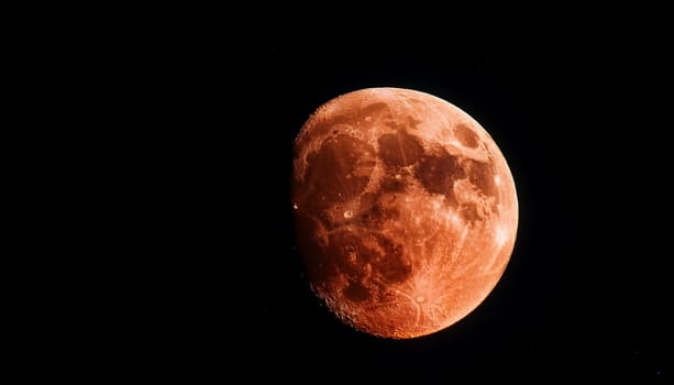 almost full moon seen with telescope AI generated image