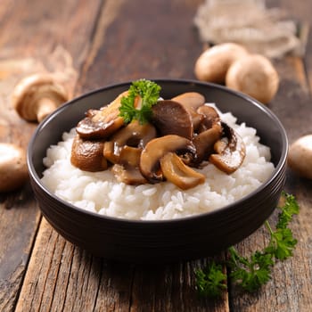 shiitake mushrooms rice vegetarian food AI generated image