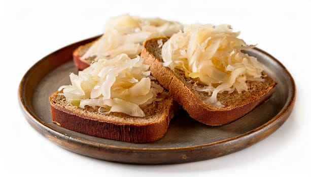 sliced bread with sauerkraut spread topping AI generated image