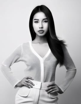 pretty young woman portrait, AI generated image
