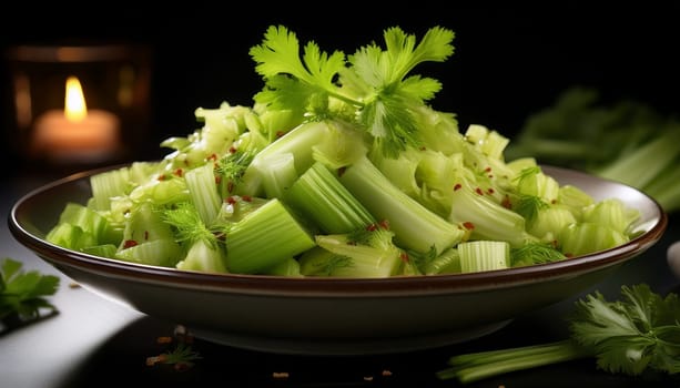 green celery salad AI generated image