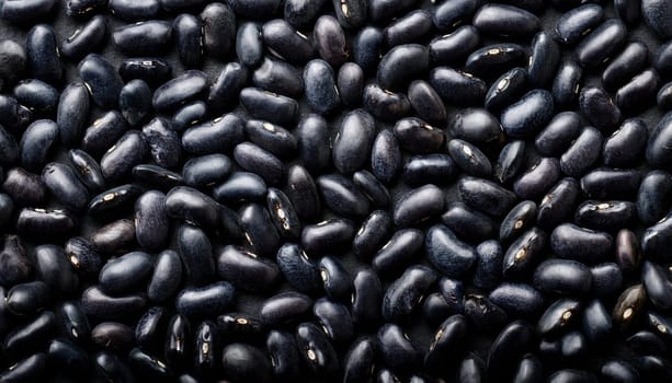 black beans flat top view AI generated image