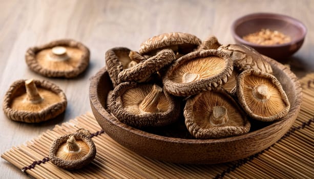 dry shiitake mushrooms AI generated image