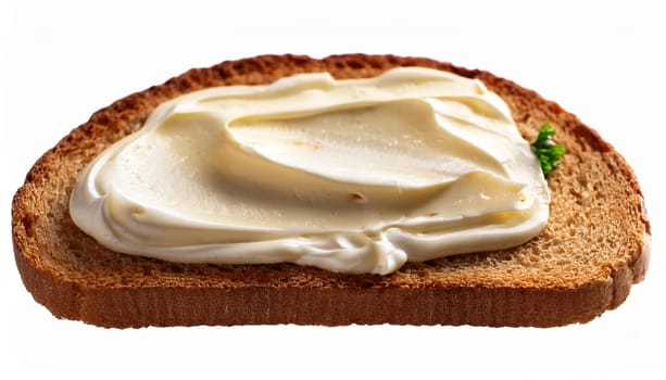 sliced bread with mayonnaise spread topping AI generated image