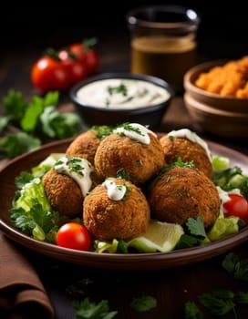 falafel dish vegetarian food AI generated image