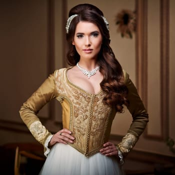 pretty young victorian woman, AI generated image