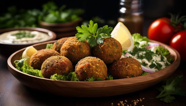 falafel dish vegetarian food AI generated image