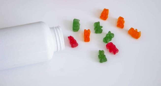 jar of jellies or vitamins on a white background.vitamins