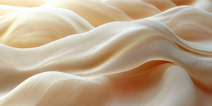 This abstract background features soft beige and cream tones that create a warm and neutral atmosphere. The subtle fabric texture is enhanced by flowing lines, lending an elegant and refined quality to the design. Ideal for minimalistic presentations and sophisticated projects, this visual suggests tranquility and sophistication. The gentle undulations and smooth transitions evoke a sense of calm, making it perfect for various applications.