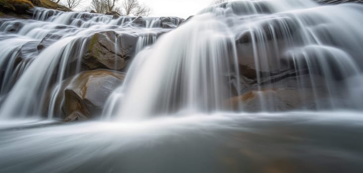 A picturesque waterfall cascading over rocks