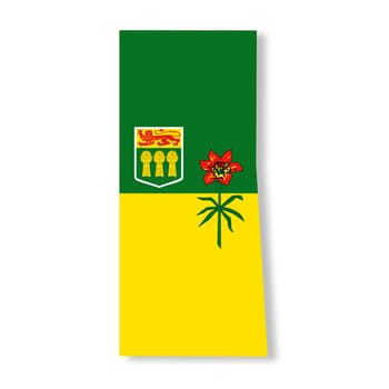 A Saskatchewan Canada Province flag map with clipping path