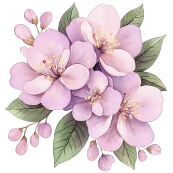 This artwork features a stunning arrangement of white lilies with soft blush accents, surrounded by lush green leaves and delicate buds. Perfect for floral design inspiration.