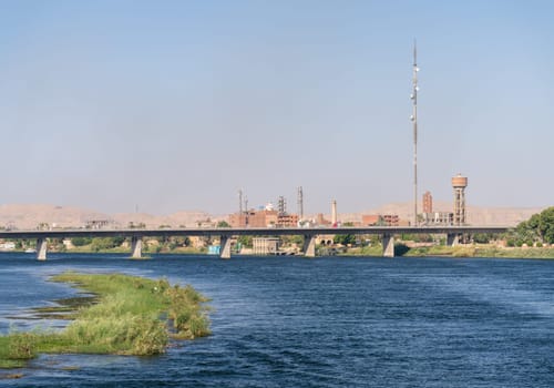 Edfu Bridge crossing the Nile River downstream of Edfu in Egypt