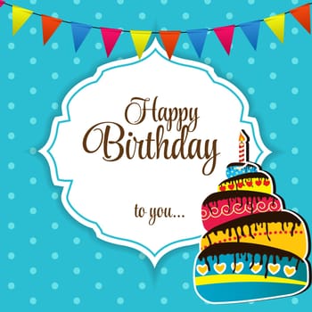 Happy Birthday Card Vector Illustration.
