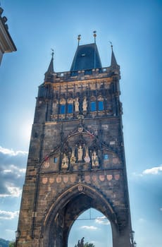 Tower of Karluv Most Charles Bridge, one of the most iconic monument in Prague, Czech Republic