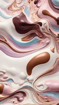 This artwork showcases soft neutral colors of paint beautifully mixed to create an abstract background with a captivating marbled effect, perfect for modern decor and creative projects.