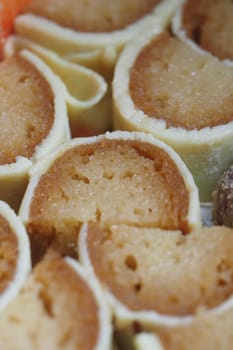 Indian Sweet dessert rolls filled with rich flavors and textures,