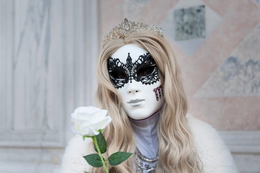 VENICE, ITALY - Febrary 28 2025: The masks of the Venice carnival 2025