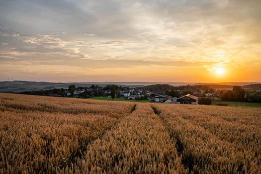 Panoramic image of beautiful landscape close to Mechernich, Eifel, North Rhine Westphalia, Germany