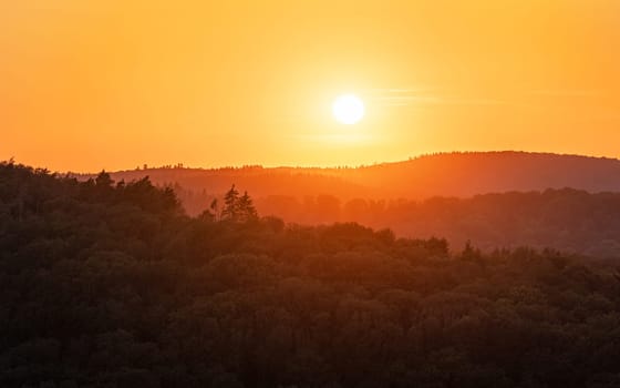 Panoramic image of beautiful landscape, Eifel, Rhineland-Palatinate, Germany
