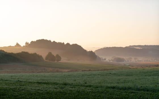 Panoramic image of beautiful landscape, Eifel, Rhineland-Palatinate, Germany