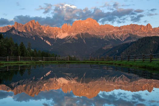 Panoramic image of landscape in South Tirol, Italy, Europe
